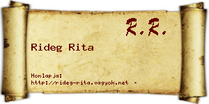 Rideg Rita névjegykártya